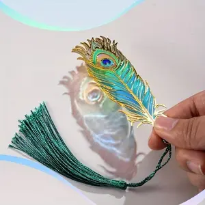 Elegant Metal Bookmarks with Peacock Feathers Design, Perfect Gift for Teachers & Students, Ideal for Birthdays & Office Use, Book Accessories
