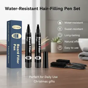 Hair-filling pen set, water- and sweat-resistant and long-lasting, with a long-lasting oil-based formula, easy to use and non-fading, suitable for creating natural-looking effects on eyebrows, hair, and scalp, perfect for daily use and Christmas gifts.