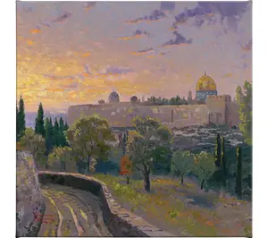 Thomas Kinkade Jerusalem Sunset - 14" x 14" Gallery Wrap