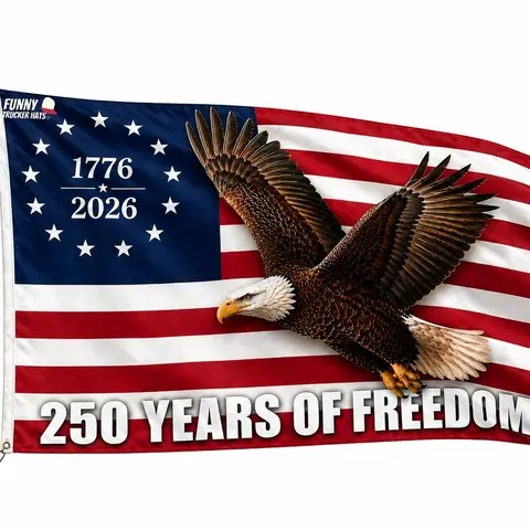 250 Years of Freedom Flag  1776–2026 Patriotic Eagle 3x5 Banner | 4th of July Decor | Garage, Backyard, Party Flag