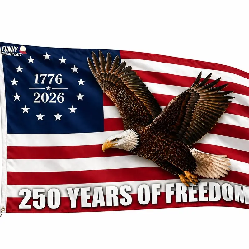 250 Years of Freedom Flag 1776–2026 Patriotic Eagle 3x5 Banner | 4th of July Decor | Garage, Backyard, Party Flag