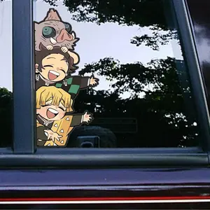 Demon Slayer Peeker Sticker - Waterproof Vinyl Decal for Cars, Laptops, Anime Peeking Sticker, Weatherproof Car Decal