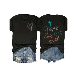 A Round-Neck T-Shirt with Directional Letter Prints, a Casual Short-Sleeve Top for Spring And Summer, Women'S Clothing