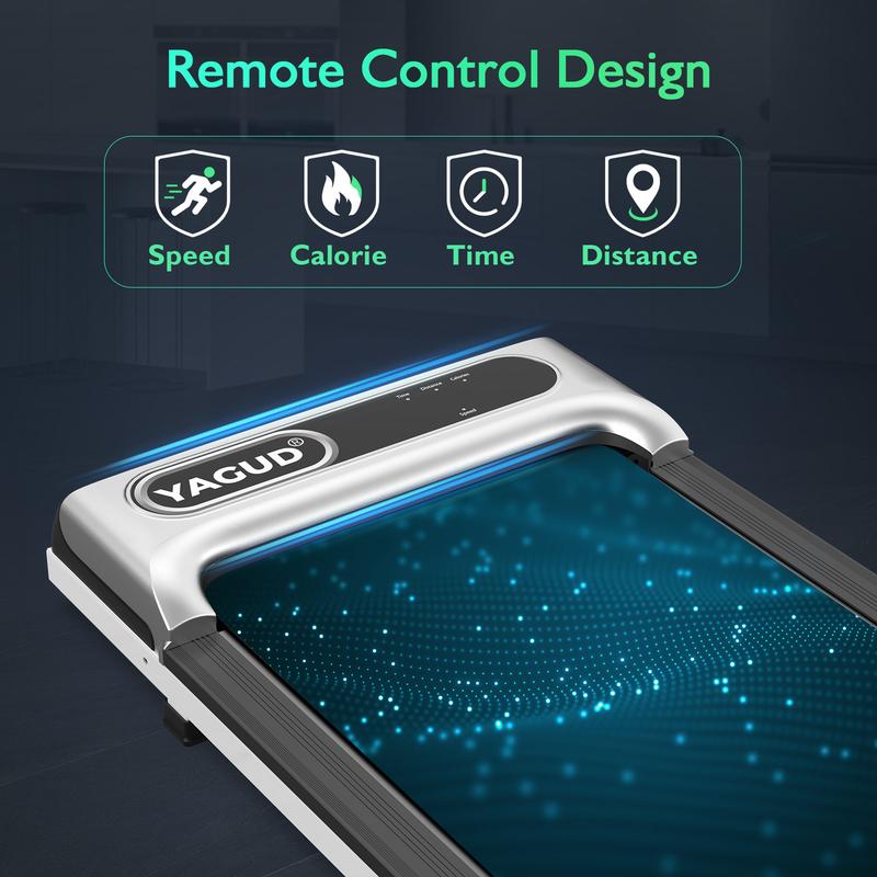 YAGUD Walking Pad with Remote Control, LED Display,  2 in 1 Under Desk Treadmill for Small Spaces,Portable for Home/Office