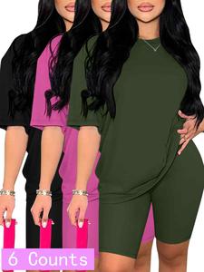 women's solid color crop top & skinny pants set, casual fashion cozy round neck short sleeve top & trousers for daily outdoor wear, ladies summer clothes, going out sets, lounge sets, womenswear