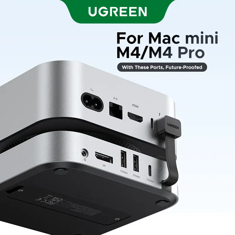 UGREEN Mac mini M4 Dock & Stand with NVMe SSD Enclosure, 3 USB A 10Gbps, USB C Data Port, SD Card Reader for Mac mini M4/ M4 Pro,Summer Sale tiktokshopbacktoschool