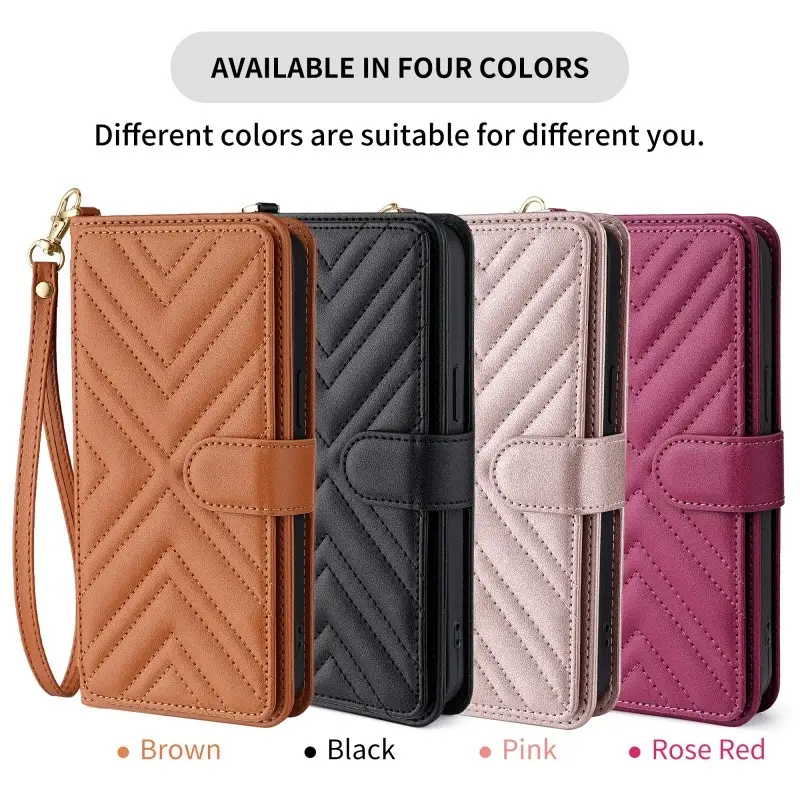 Trendy Leather Flip Case for Oneplus Nord 6, Anti-Dirt, Compatible with Oneplus Nord 6/turbo 6/turbo 6v, Multi-Function with Card Slot and Lanyard