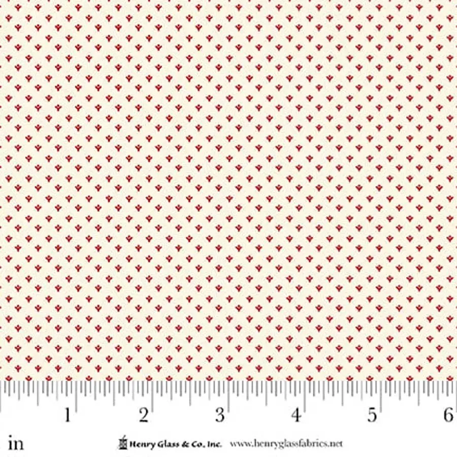 Fabric Henry Glass Red Tiny Bud Seasonal Shirtings by the Quarter Yard 2567-08
