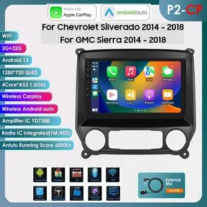 Hizpo Android 13 Auto Carplay For Chevrolet Silverado GMC Sierra 2014 - 2018 Car Radio Stereo GPS Navigation Multimedia Player