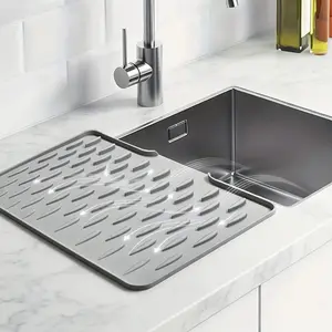 Ultra-Durable Silicone Dish Drying Mat (Extra Large) – Quick-Dry, High-Temperature Resistant, Built-in Drain Lip Design; Perfect Kitchen Gift for Mother's Day, Anniversary & Birthday NONE