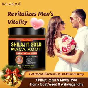 ROLI&ROLA Shilajit Gold Maca Root & Horny Goat Weed Gummies for Men's Confidence Natural Stamina & Passion Enhancer 90 Count Healthcare & Fitness Supplement Dietary Edible