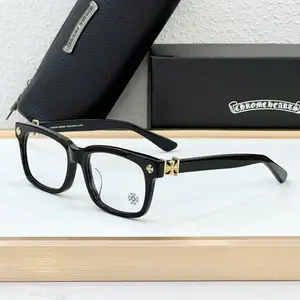 CH Cox Ucker Black Gold Eye Glasses Frame, Luxury Streetwear Optical Frame | UV Protection Clear Lens | Unisex Designer Style Glasses for Men & Women | Gift for Him & Her