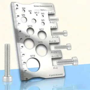 Stainless Steel Screw Measuring Tool for Precise Thread and Distance Measurement, Durable Rust-Resistant Heavy-Duty Design
