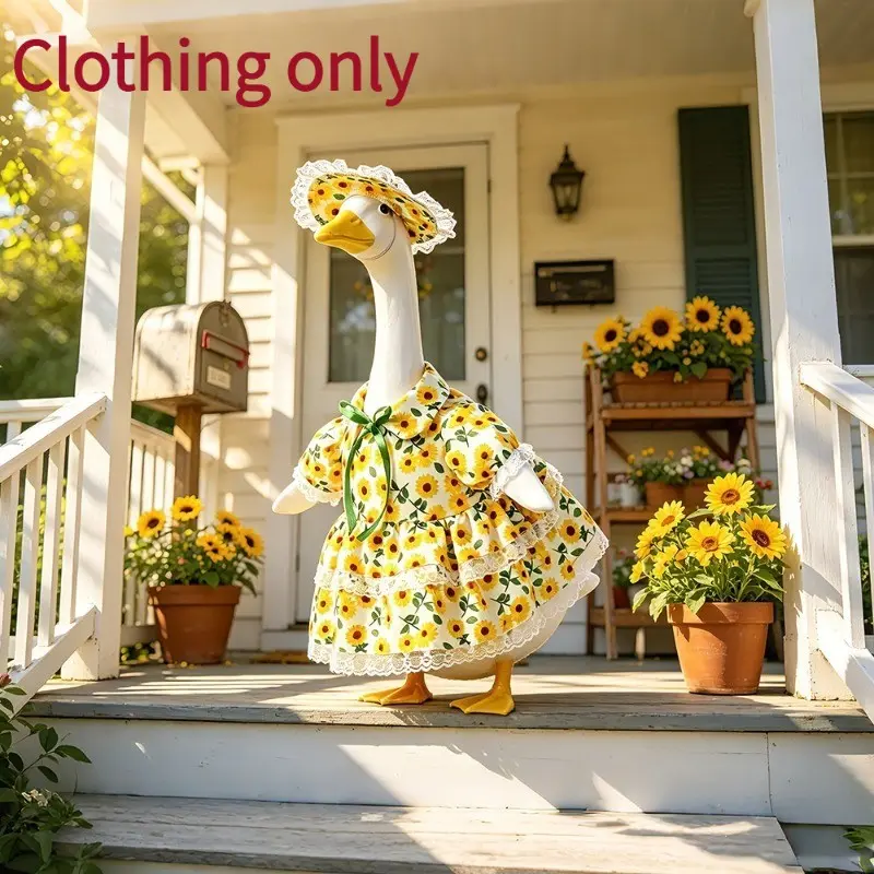 Porch Goose Costume Sunflower Style 23 Inches Large Goose Hat Set, Rural Fashion Accessory, Includes Hat Only, No Goose Included, Costume Prop