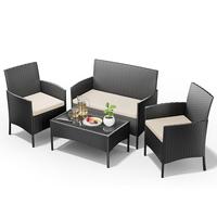 B:Black Rattan+white Cushion