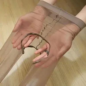 Sheer Open Crotch Tights, Sexy Elastic Ultra-thin Pantyhose, Women's Lingerie & Hosiery