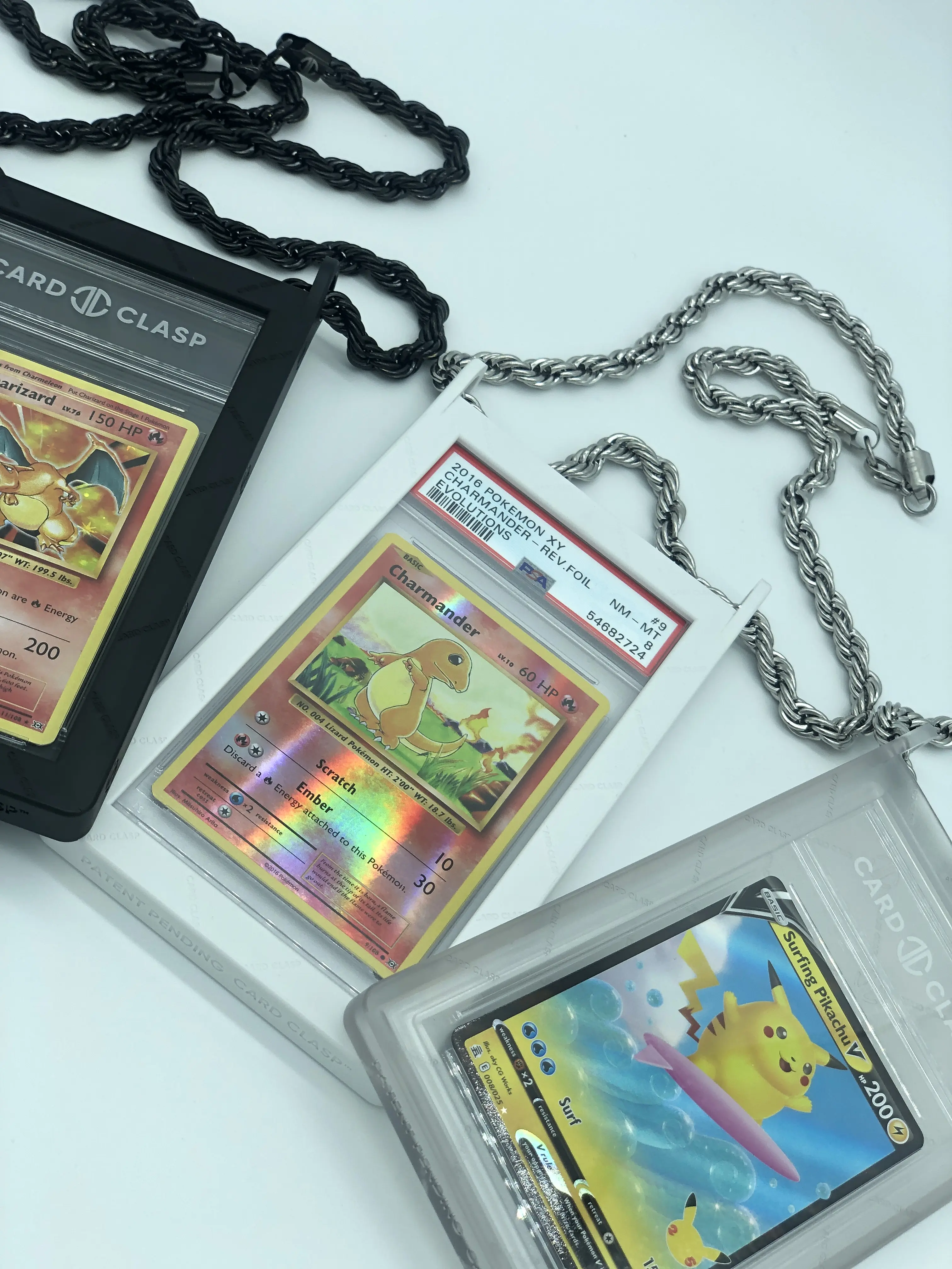 Card Clasp Wearable Card Necklace Display Case (Moon White) I PSA Sized Graded  Card Necklace I Protector I Fits PSA, Pokemon - TikTok Shop
