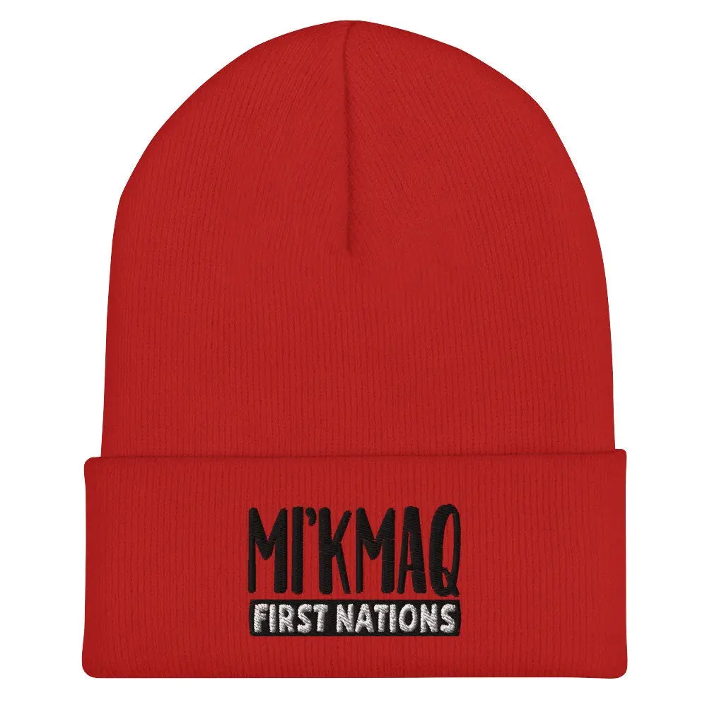 Mi'kmaq Beanie Embroidered - Honoring First Nations, Inuit, Native American Indigenous Cultures