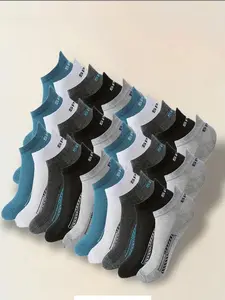 Men's Summer Breathable Athletic Socks, Anti-Odor Antibacterial, Thin Mesh Short Socks, Low Top Non-Slip Crew Socks, Comfortable Soft Design