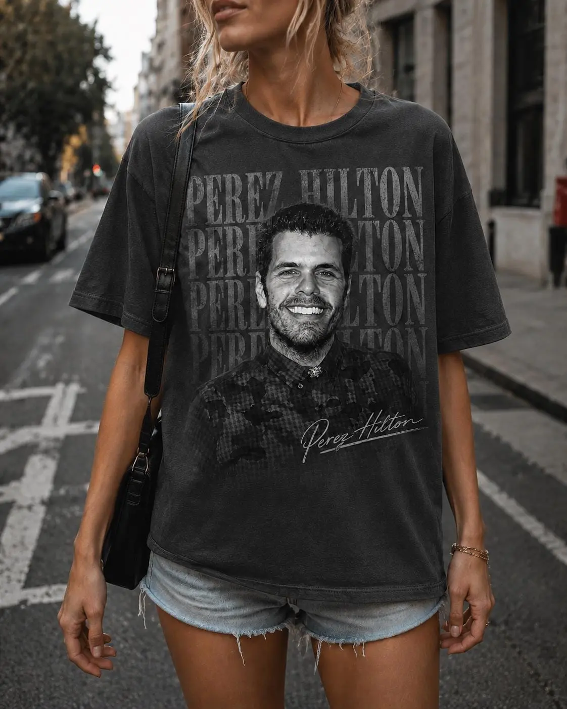 Perez Hilton Vintage Graphic Tee, Retro Celebrity T Shirt, 90s Style Unisex Tee, Fan Gift, Streetwear Graphic Tee