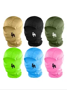La Letter Print Ski Mask for Men & Women, Woven Fabric Sporty Design, Loose-Fit All-Season Outdoor Sports Accessory, Balaclava Mask, Balaclava Face Mask
