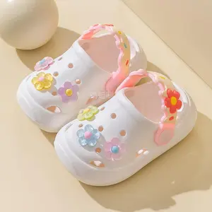 NewCute Flower Bear Slip On Water Shoes For Girls, Breathable Non-slip Clogs For Indoor Outdoor Garden Beach