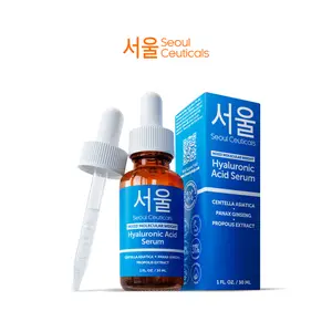 Hyaluronic Acid Serum - SeoulCeuticals Korean Organic Serum For Face - High Molecular Weight & Low Molecular Weight Hyaluronic Acid + Centella Serum + Propolis. 1oz