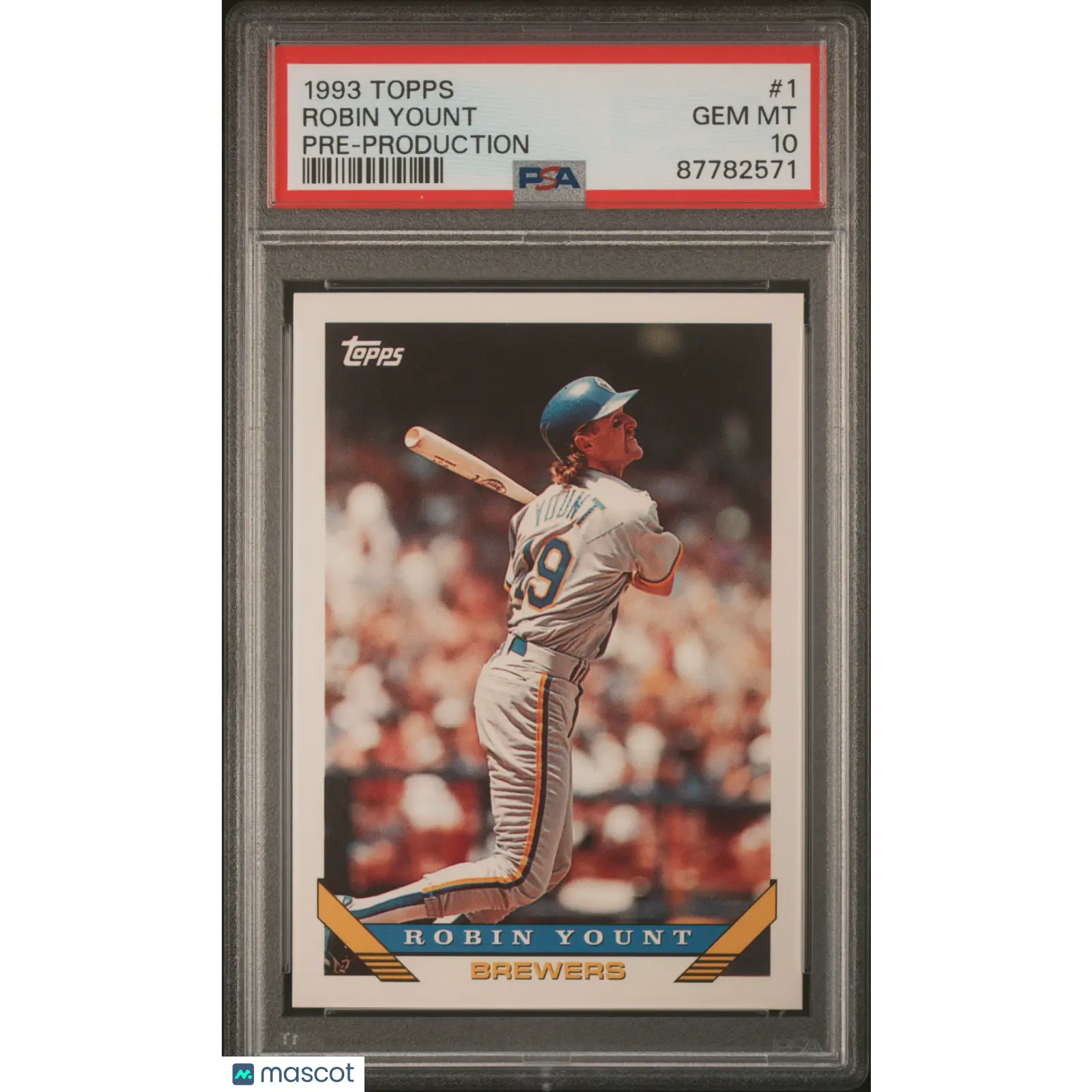 Robin Yount PSA 1993 Topps Pre Production Baseball #1 10 87782571