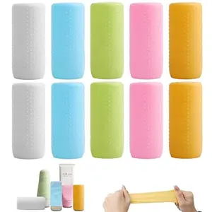 10 PCS Silicone Travel Sleeves for Toiletries, Toiletry Sleeves for Leak Proofing, Leak Proof Sleeves for Travel Bottles, Travel Size Toiletries, Cruise Must Haves for Women Men