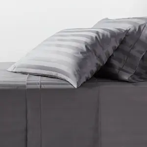 Queen 800 Thread Count Hotel Collection Sheet Set Damask Dark Gray Hem - Threshold Queen 800 Thread Count Hotel Collection Sheet Set Damask Dark Gray Hem - Threshold