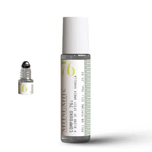 No 76 SPICY AMBER VANILLA Roll-On Perfume 20% Fragrance Oil Long Lasting Scent Travel Size US Origin Modern Gourmand Scent for On-the-Go Use