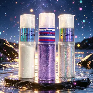 1PC Holographic Glitter Spray, 3 Colors Available Long-Lasting Shimmer Body Hair Face Glitter Powder, Daily Party Festival Rave Makeup, Glow Body Makeup, Shimmering Body Glitter, Sparkly Glitter, Body Pearlescent Glitter, Multichrome Glitter