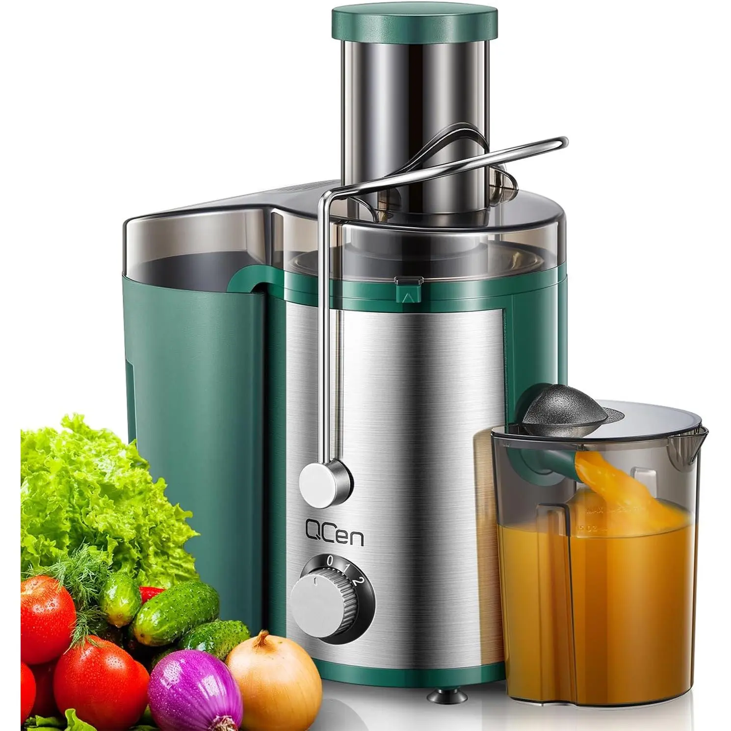 800W Power Centrifugal Juicer, 3" Wide Mouth Feed Chute, Stainless Steel BPA-Free Compact Fast Single-Speed Juicer Machine for Easy-Clean Fruit & Vegetable Green Juicing, Bpa-Free Centrifugal Juicers, Compact Centrifugal Juicers