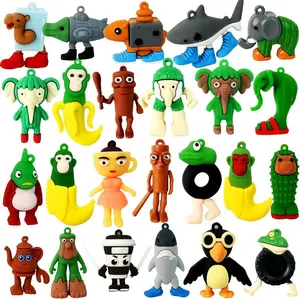 24 pcs Italian Brainrot toys — Tralalero Tralala action figures, shark figures, 2.5‑inch funny animals; unique key chain decorations and gifts for fans; office room figurine decor; collector set; car accessories; premium squishy material bag charms