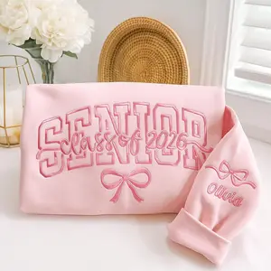 Embroidered Senior 2026 Sweatshirt, Custom name on the sleeve, Senior Sweatshirt,Senior Gift,Senior Night, Senior Hoodie,Senior 2026