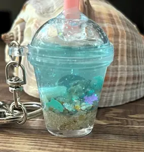 Mini Ocean Tumbler Snow Globe Keychain Bag Backpack Charm