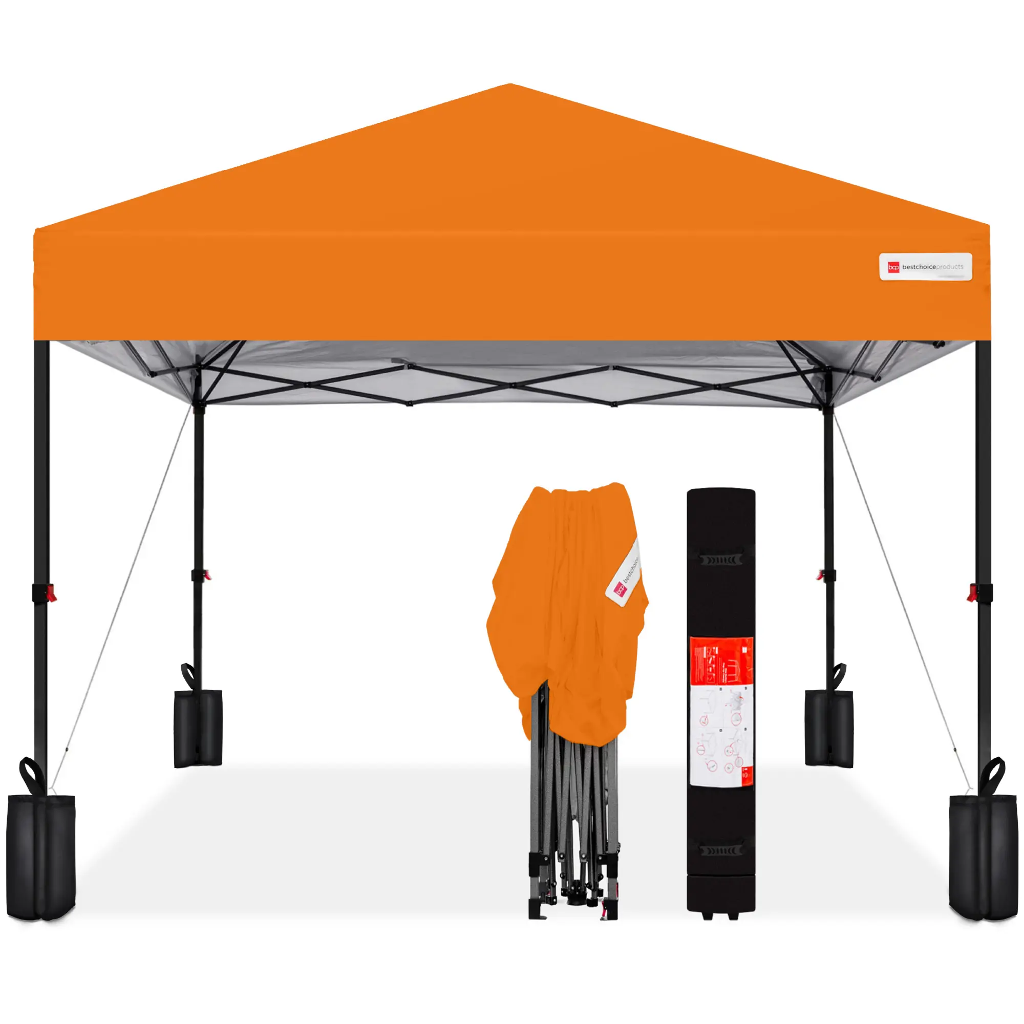 Best Choice Products 10x10ft Easy Setup Pop Up Canopy w/ 1-Button Setup, Wheeled Case, 4 Weight Bags Best Choice Products 10x10ft Easy Setup Pop Up Canopy w/ 1-Button Setup, Wheeled Case, 4 Weight Bags