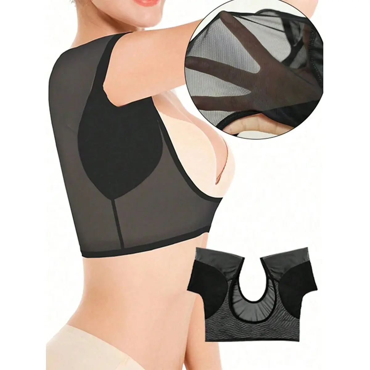 Underarm Sweat Absorbing Vest, Washable Underarm Pad, Breathable Anti-Sweat Pads, L Size, Ideal for Travel, Sports, Outdoor, Summer Wear, Minimalist, Basic, Lady, Fabric