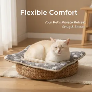 Self Warming Pet Bed, Small Self Heating pet Crate Pad, No Electricity, Thermal Extra Warm Mat Indoor & Outdoor, Non-Slip & Washable Noiseless Animal,Dog Bed for Crate Washable Plush Dog Bed Kennel Pad Pet Sleeping Mat with Anti-Slip Bottom