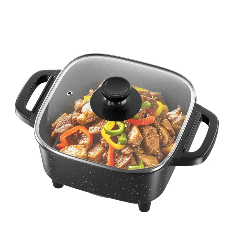 PRTYY Multifunctional Integrated Electric Hot Pot - 1-Piece Single Carry-Size Portable Non-Stick Boiling Pot, Heating Cooker with Accurate Temperature Control, Compatible with Frying Pan for Home Kitchen & Outdoor Use (29.5*20*10.4cm)