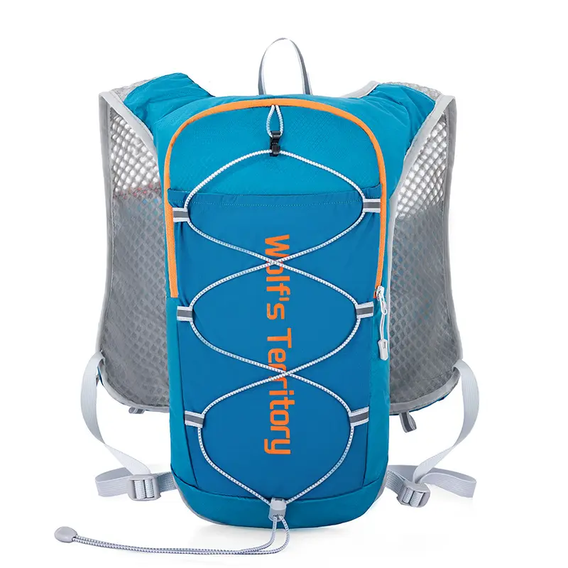 Lightweight Nylon Hydration Vest, Adjustable Backpack with Zipper Pockets for Trail Running and Marathon Hiking, Sports, Outdoor Hiking, No
