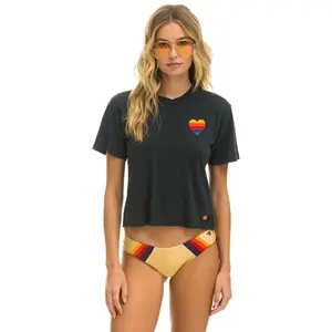 HEART STITCH 5 BOYFRIEND TEE - CHARCOAL