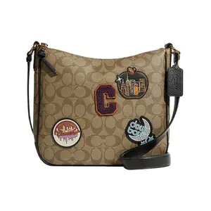 COACH Ellie 26 Limited Edition Monogram Crossbody Bag for Women, Classic Coated Canvas with Pebbled Leather, Khaki