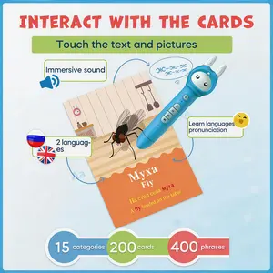 English & Russian Talking Pen for Kids | 200+ Cards, 4GB, Voice Recorder, Music & Marine Posters | 2 Languages Learning Toy