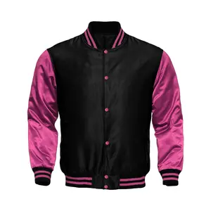 Mens Satin Jacket Black/Pink