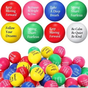 36 Pcs Motivational Stress Balls Colorful Stress Balls Bulk Quotes Inspirational Funny Foam Toys Hand Exercise Gifts for Office Small Toys for Motivating Supply(Classic Color)