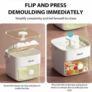 Large Capacity Ice Tray Set, Dual Layer 48 Grid Freezer Ice Cube Trays, Food Grade Plastic Storage Box, Ideal for Soups, Foods, Drinks, Coffee