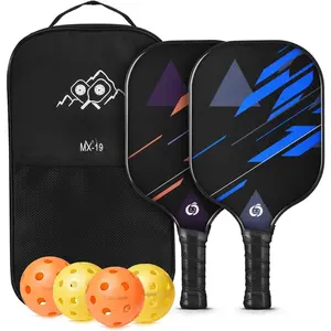 Pickleball Paddles Set of 2/4, USAPA Approved Lightweight Pickleball Rackets, Durable Fiberglass Surface with Polypropylene Honeycomb Core, Cushion Grip and Carry Bag