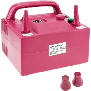 Electric Balloon Blower Pump Electric Air Balloon Pump Dual Nozzle Balloon Air Inflator 110V for Decoration with 2 Spare Small Nozzles