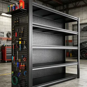 5-TIER HEAVY-DUTY GARAGE STORAGE RACK | 72''H | 2500 LBS TOTAL CAPACITY | ADJUSTABLE HEIGHT | INDUSTRIAL STEEL SHELVING | VERSATILE STORAGE | IDEAL FOR GARAGE, WORKSHOP & INDUSTRIAL USE